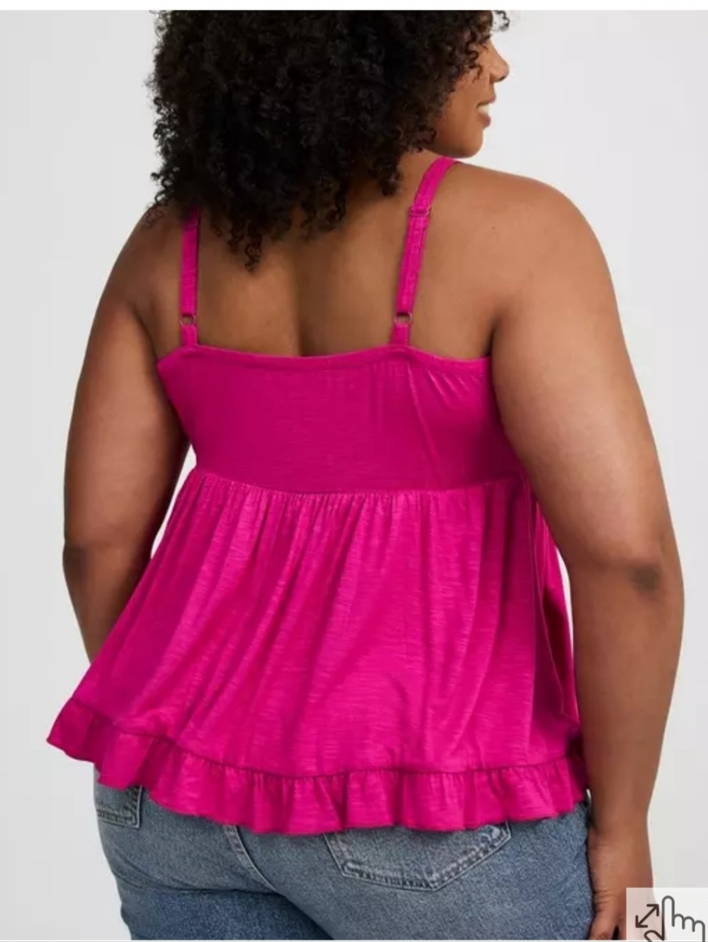 Super Soft Slub Ruffle Babydoll Top - Picture 2 of 5